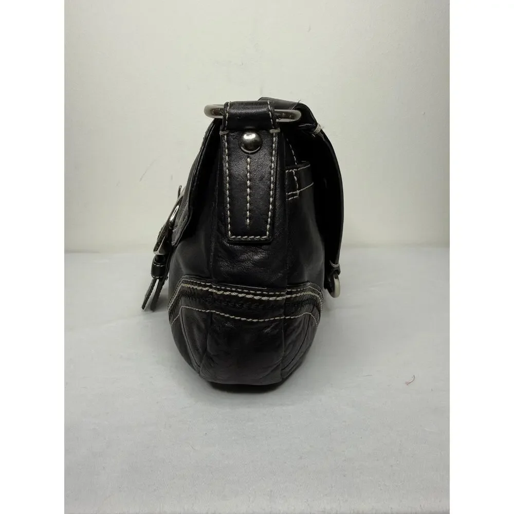Coach Soho Flap Shoulder Bag Black Leather 10578 Y2K Vintage Shoulder Purse